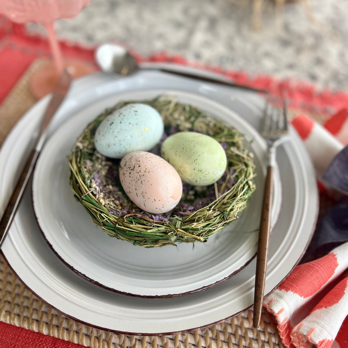Spring birds nest perfect as a spring table decoration.