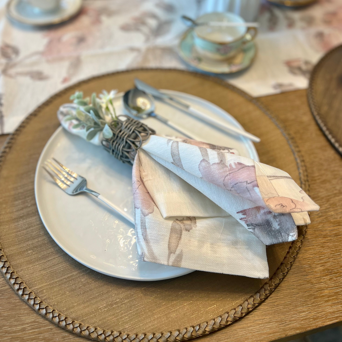 Savannah Napkins Floral Cloth Napkins, Set of 4