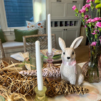 White sitting Easter Bunny decoration - perfect for a Spring table or Easter tablescape.