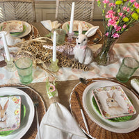 White sitting Easter Bunny decoration - perfect for a Spring table or Easter tablescape.