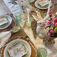 White sitting Easter Bunny decoration - perfect for a Spring table or Easter tablescape.