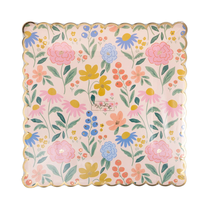 Floral Pattern Paper Plate, 8ct | Paper Plates Floral, Paper Plates Tea Party, Floral Baby Shower, Flower Plates, Mother's Day
