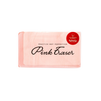 Front-facing view of the napkin pack, showing the printed “Pink Eraser” text and red brand sticker on the packaging.