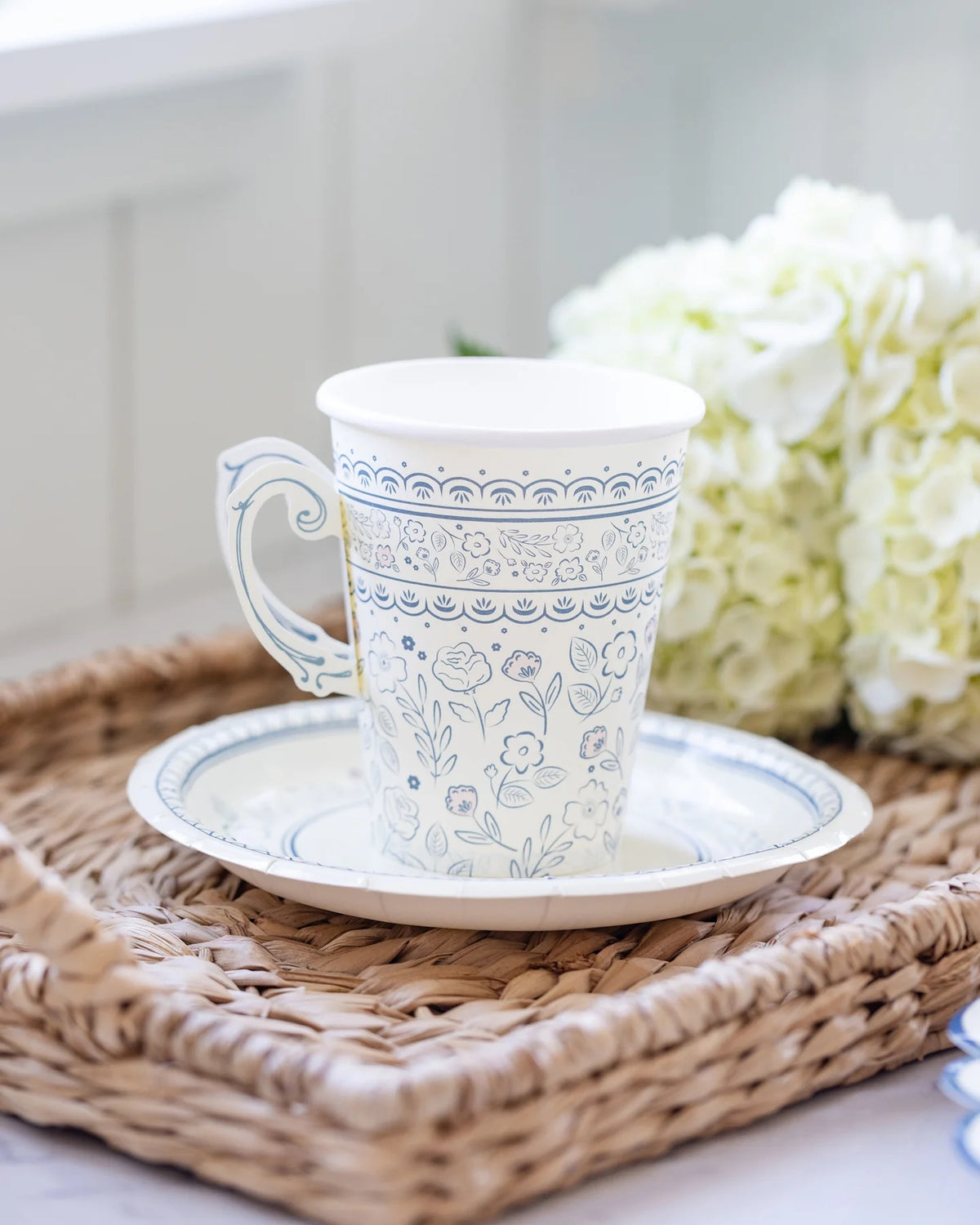 Tea Cup Paper Party Cups, 8ct | Baby Shower Cups, Tea Party Cups, Toile Baby Shower Supplies, Vintage Tea Party, Garden Birthday Decorations