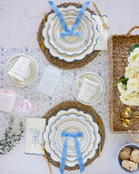 Pembroke Blue Floral Paper Table Runner | Tea Party Table Runner,  Bridgerton Bridal Shower, Garden Tea Party Decor, Tea Party Table Cloth