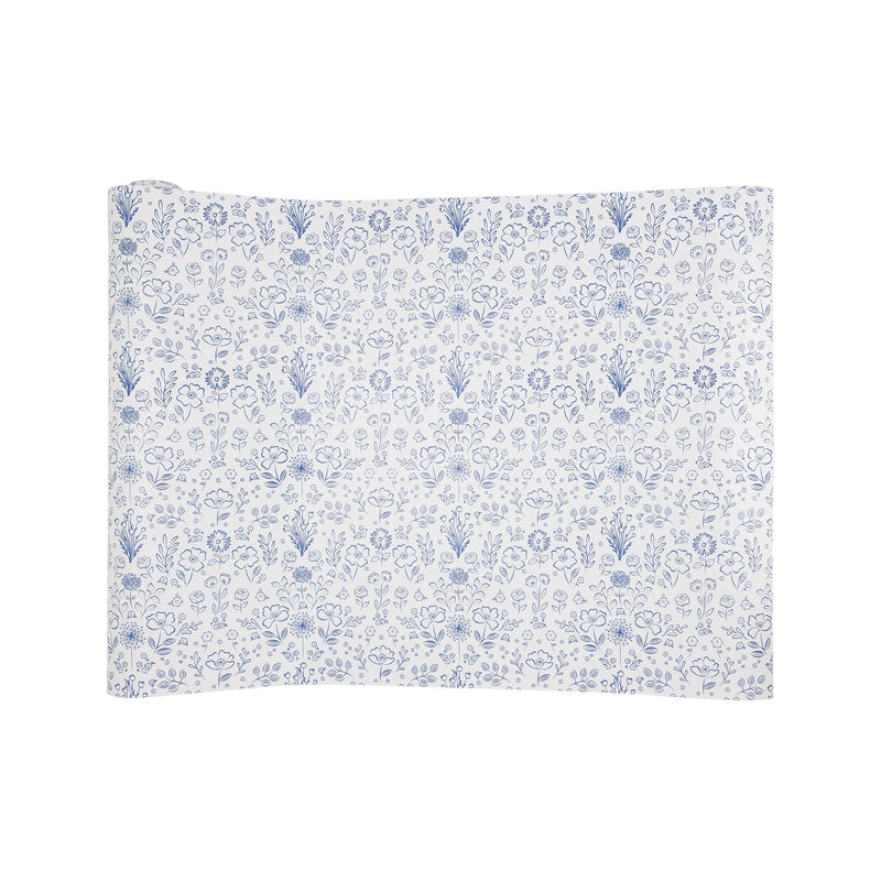 Pembroke Blue Floral Paper Table Runner | Tea Party Table Runner,  Bridgerton Bridal Shower, Garden Tea Party Decor, Tea Party Table Cloth