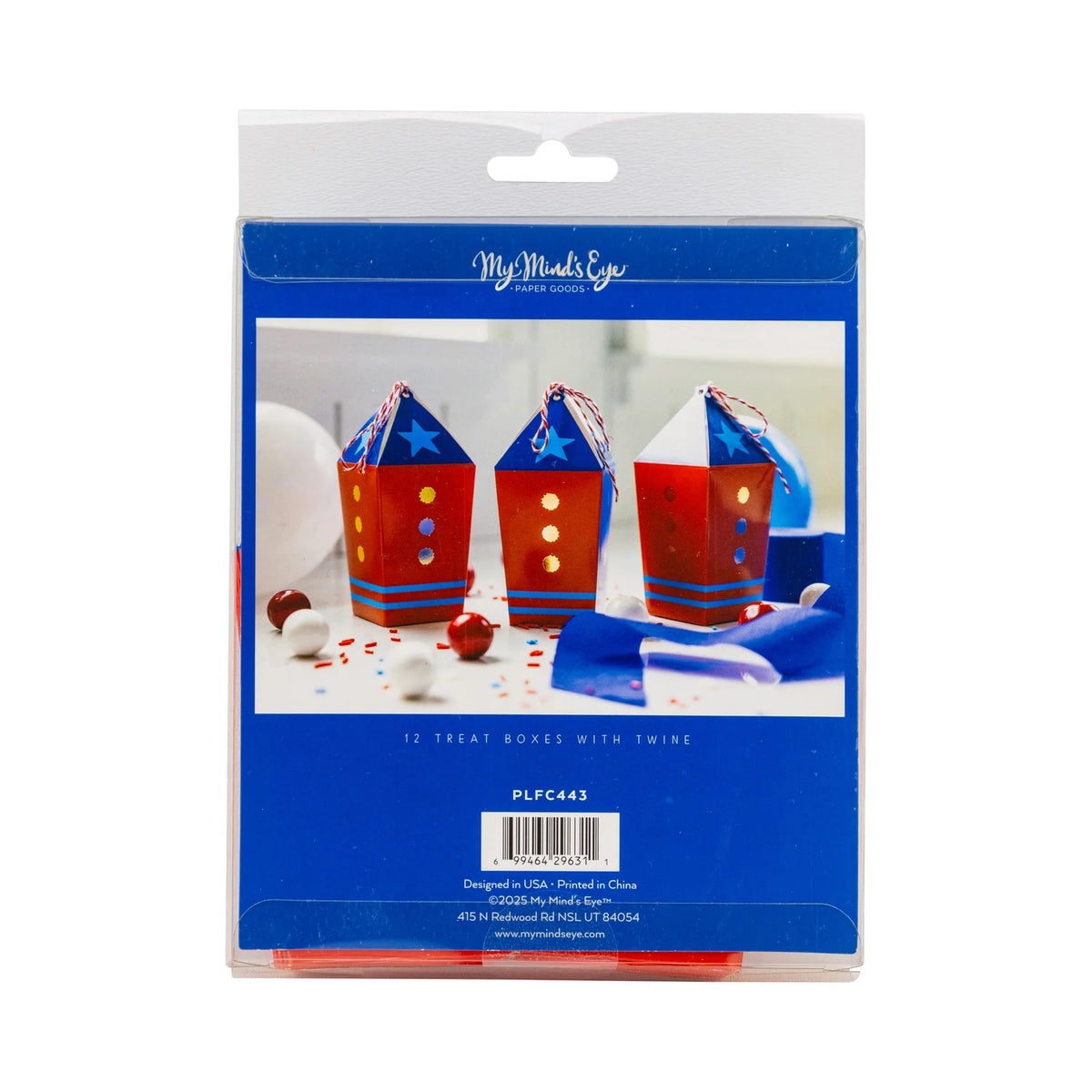 Festive rocket-shaped treat containers featuring colorful patriotic details, great for celebrating the 4th of July.