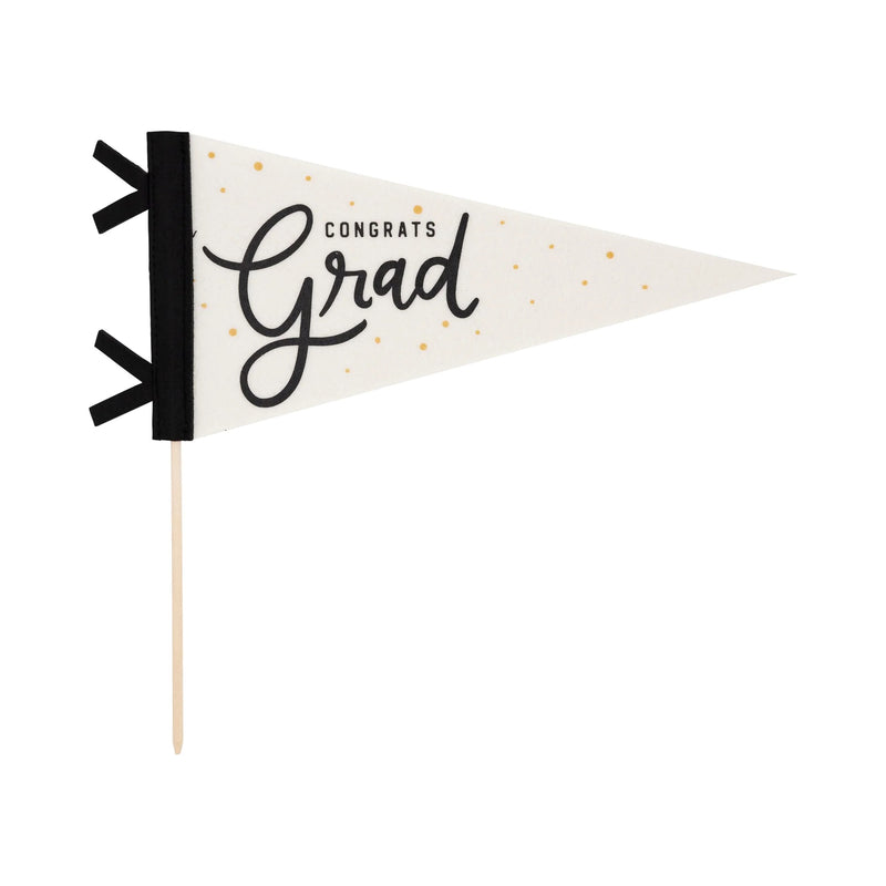 Congrats Grad Felt Pennant Flag | Graduation Flag, Graduation Party, Graduation Centerpiece, Grad Party Decor, Graduation Photo Prop