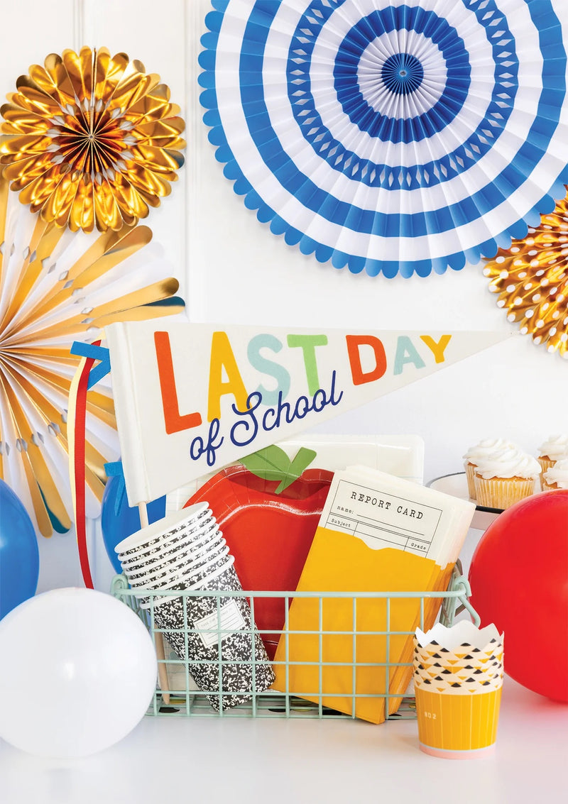 Last Day of School Primary Felt Pennant Banner | Elementary Last Day of School, Last Day of School Decorations, Last Day of School Picture