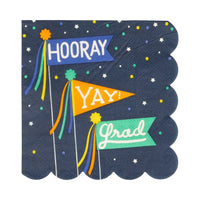 Hooray Scallop Grad Cocktail Napkin, 24ct | Graduation Party, Graduation Napkins, Grad Party Decor, Graduation Decor, Grad Napkins