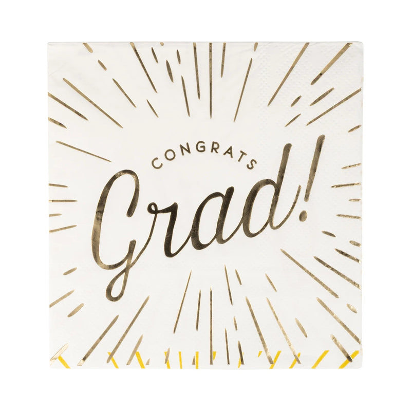 Gold Congrats Grad Paper Cocktail Napkins, 18ct | Graduation Party, Graduation Napkins, Grad Party Decor, Graduation Decor, College Grad