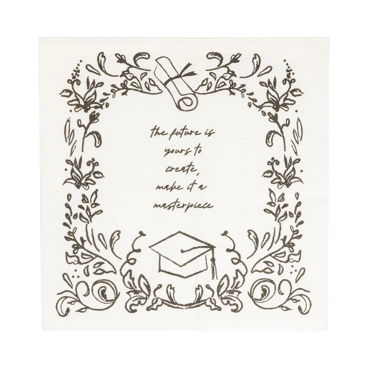 Classy Graduation Paper Cocktail Napkins, 24ct | The Future is Yours Graduation Theme, College Grad Party Napkins, Congrats Graduate