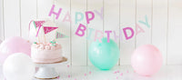 Pink Birthday Pennant Cake Toppers, 3ct | First Birthday Party Decor, Happy Birthday Cake Decor, Girls Birthday Party, Photo Booth Prop