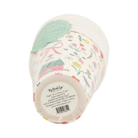 Bottom of Springtime Cottage Party Cups displaying eco-friendly, disposable design.