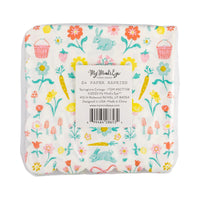 Back of Springtime Cottage Cocktail Napkins in packaging.