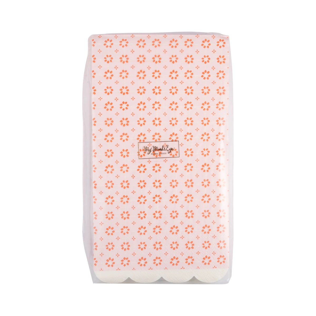 Pink Wicker Dinner Napkins in packaging, showcasing a vintage-inspired woven print.