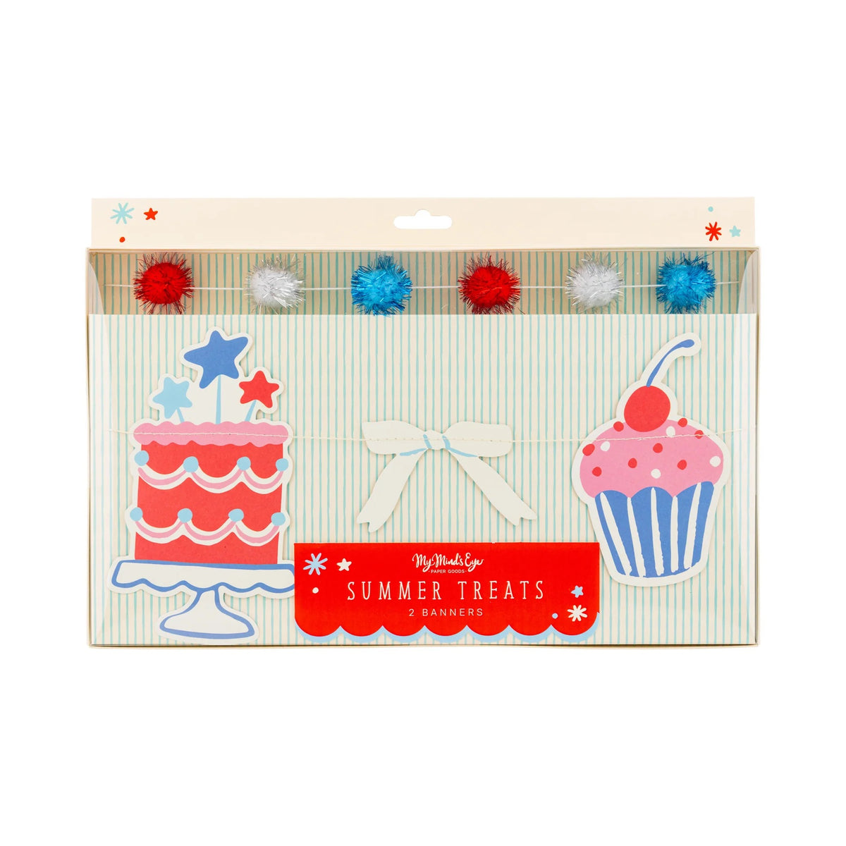 Summertime Party Banner Set | 4th of July Banner, Patriotic Banner, Summer Birthday Party, 4th of July Party Decor, Pool Party, Ice Cream