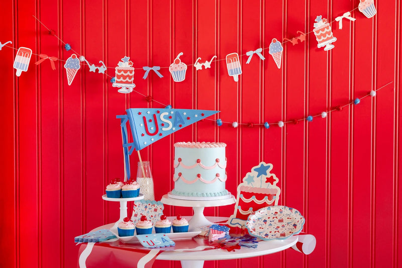 Summertime Party Banner Set | 4th of July Banner, Patriotic Banner, Summer Birthday Party, 4th of July Party Decor, Pool Party, Ice Cream
