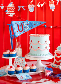Summertime Felt Pennant Banner | July 4th Pennant, 4th of July Party Pennant, 4th of July Party Decor, Party Wand, Independence Day Decor