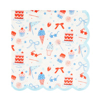 Summertime Pattern Cocktail Napkin, 24ct | Patriotic Napkins, July 4th Paper Napkins, 4th of July Party Decor, Summer Party Birthday Ideas