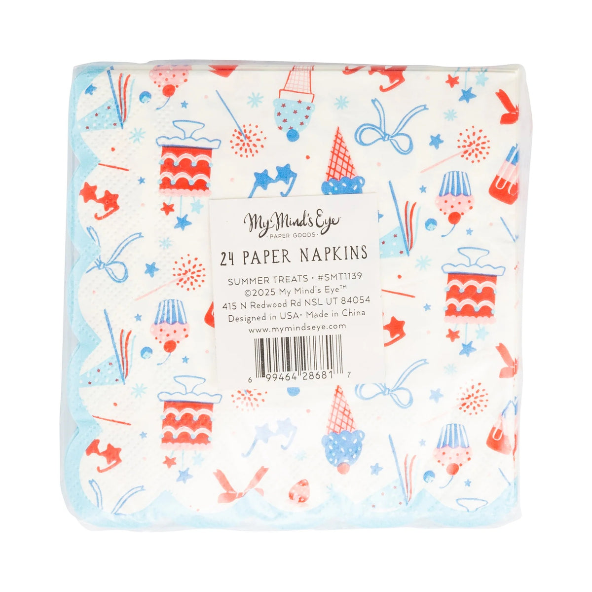 Summertime Pattern Cocktail Napkin, 24ct | Patriotic Napkins, July 4th Paper Napkins, 4th of July Party Decor, Summer Party Birthday Ideas