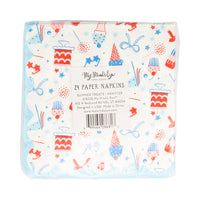 Summertime Pattern Cocktail Napkin, 24ct | Patriotic Napkins, July 4th Paper Napkins, 4th of July Party Decor, Summer Party Birthday Ideas