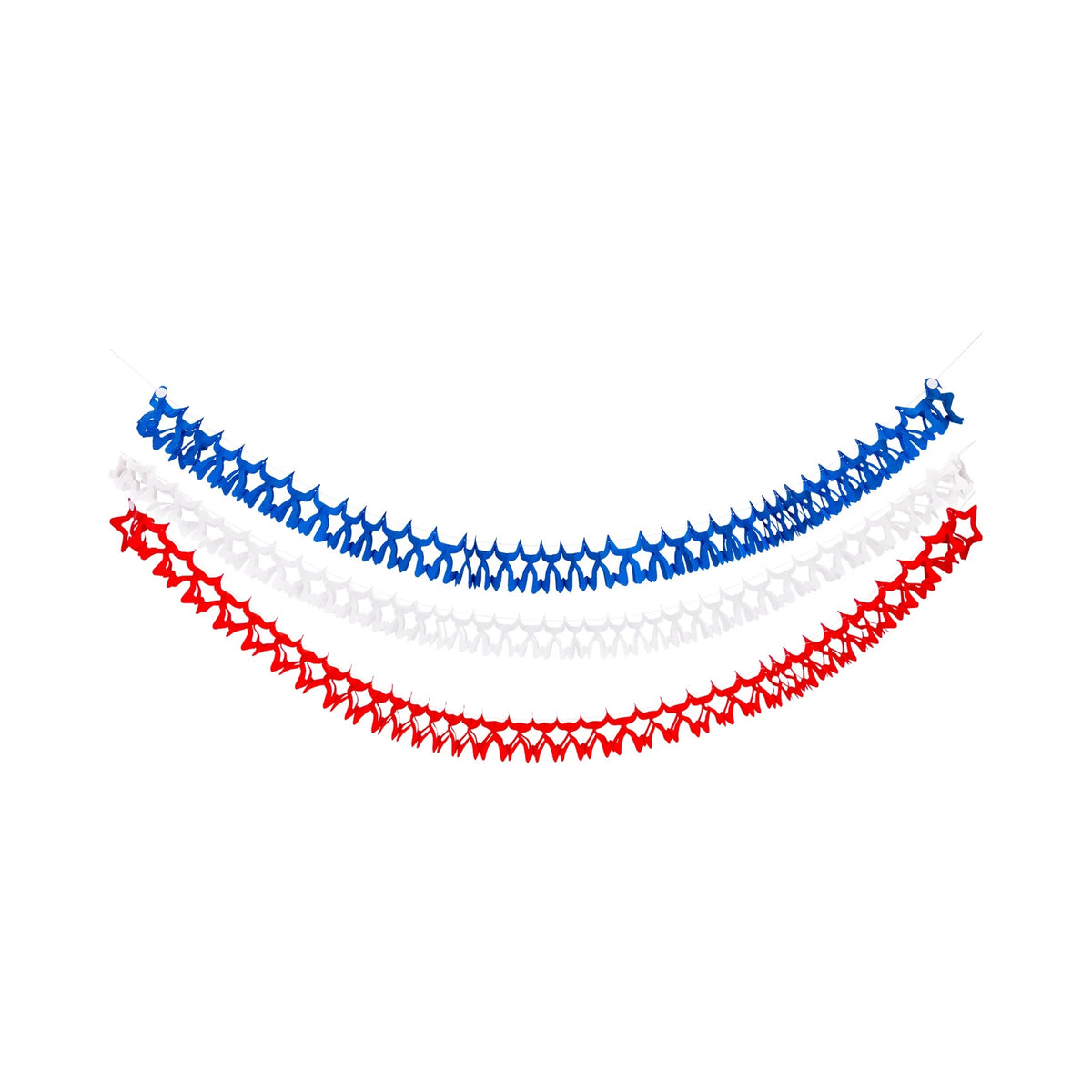 Red, White, and Blue Star Tissue Garland Set | 4th of July Banner, Patriotic Banner, Summer Birthday Party, 4th of July Party Decor