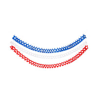 Red, White, and Blue Star Tissue Garland Set | 4th of July Banner, Patriotic Banner, Summer Birthday Party, 4th of July Party Decor