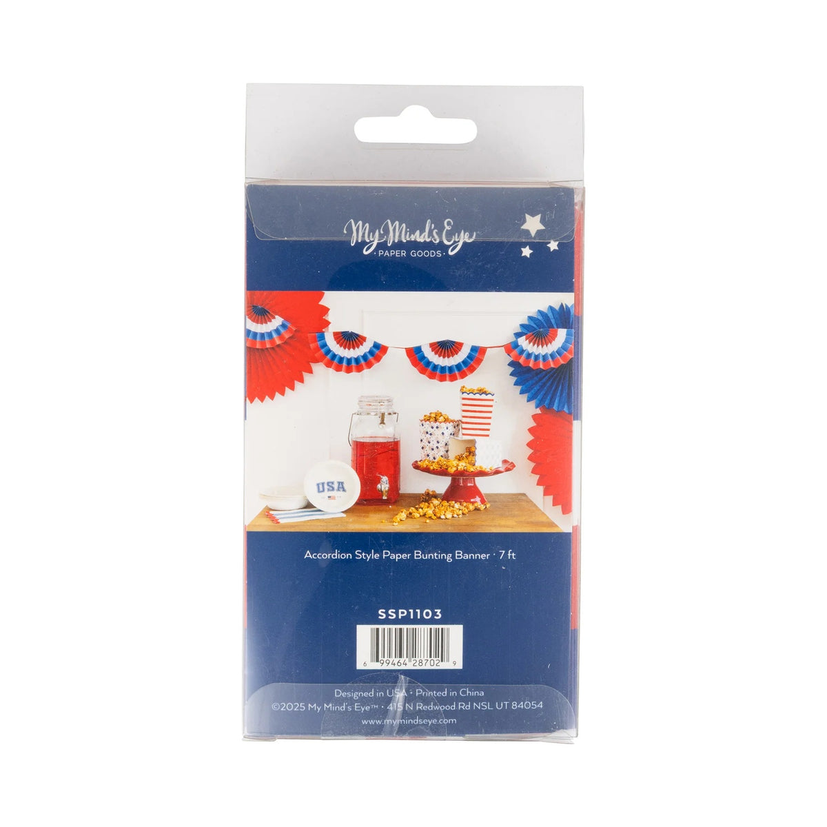 Red White and Blue Fan Paper Bunting Banner | 4th of July Banner, Patriotic Garland, Summer Birthday Party, 4th of July Party Decor, Photo