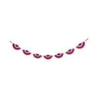 Red White and Blue Fan Paper Bunting Banner | 4th of July Banner, Patriotic Garland, Summer Birthday Party, 4th of July Party Decor, Photo