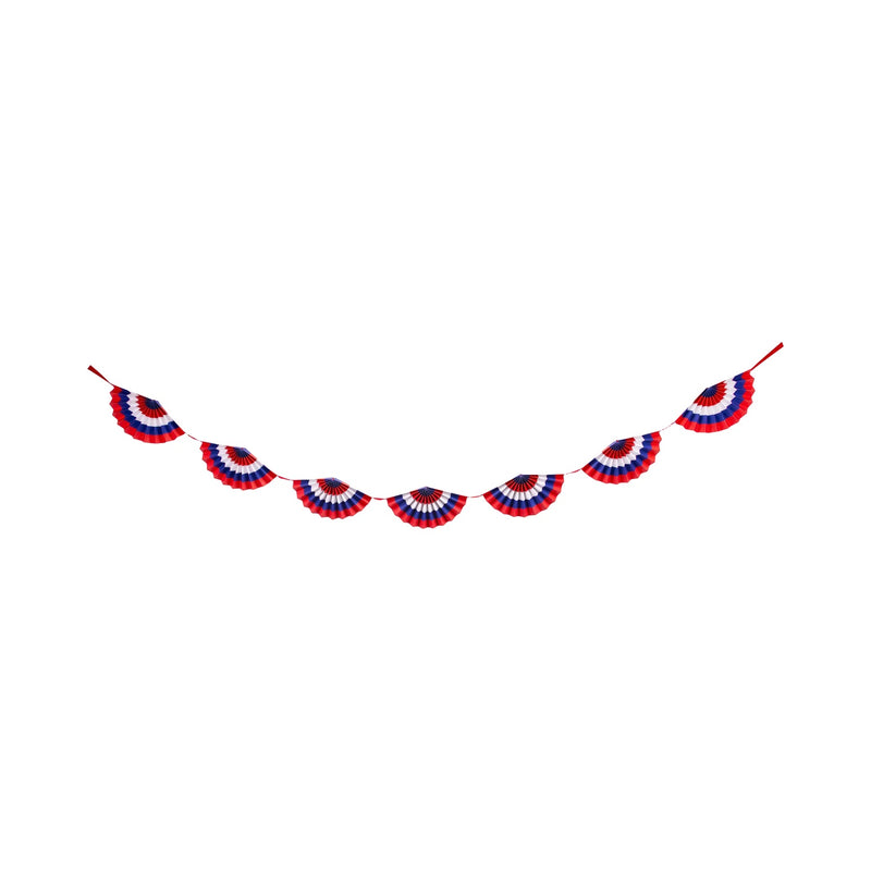 Red White and Blue Fan Paper Bunting Banner | 4th of July Banner, Patriotic Garland, Summer Birthday Party, 4th of July Party Decor, Photo