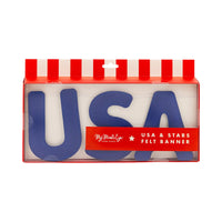 USA Puffy Felt Banner | 4th of July Banner, Patriotic Garland, Summer Birthday Party, 4th of July Party Decor, USA Photo Booth Banner