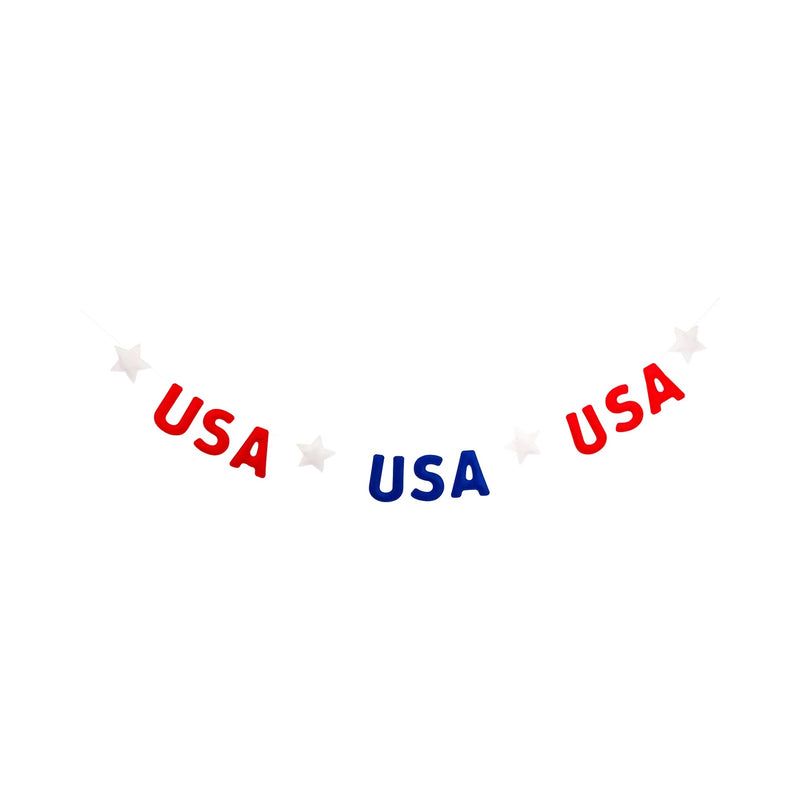 USA Puffy Felt Banner | 4th of July Banner, Patriotic Garland, Summer Birthday Party, 4th of July Party Decor, USA Photo Booth Banner