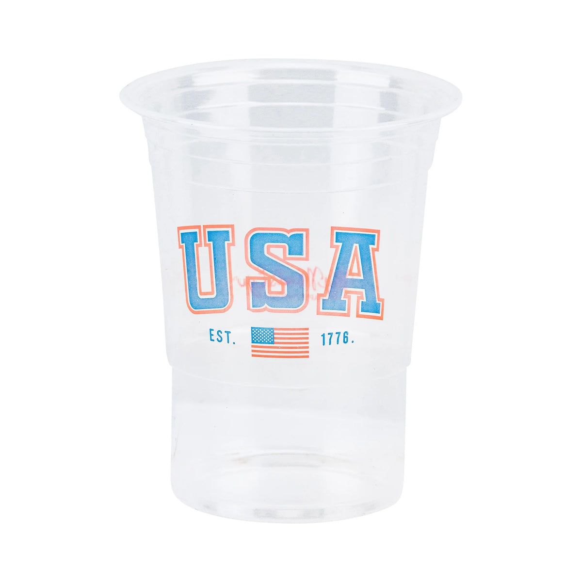 USA Clear Plastic Cups, 24ct | Memorial Day Cups, American Flag Cups, Patriotic Paper Cups, July 4th Party Cups, Red White and Blue Cups