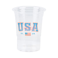 USA Clear Plastic Cups, 24ct | Memorial Day Cups, American Flag Cups, Patriotic Paper Cups, July 4th Party Cups, Red White and Blue Cups
