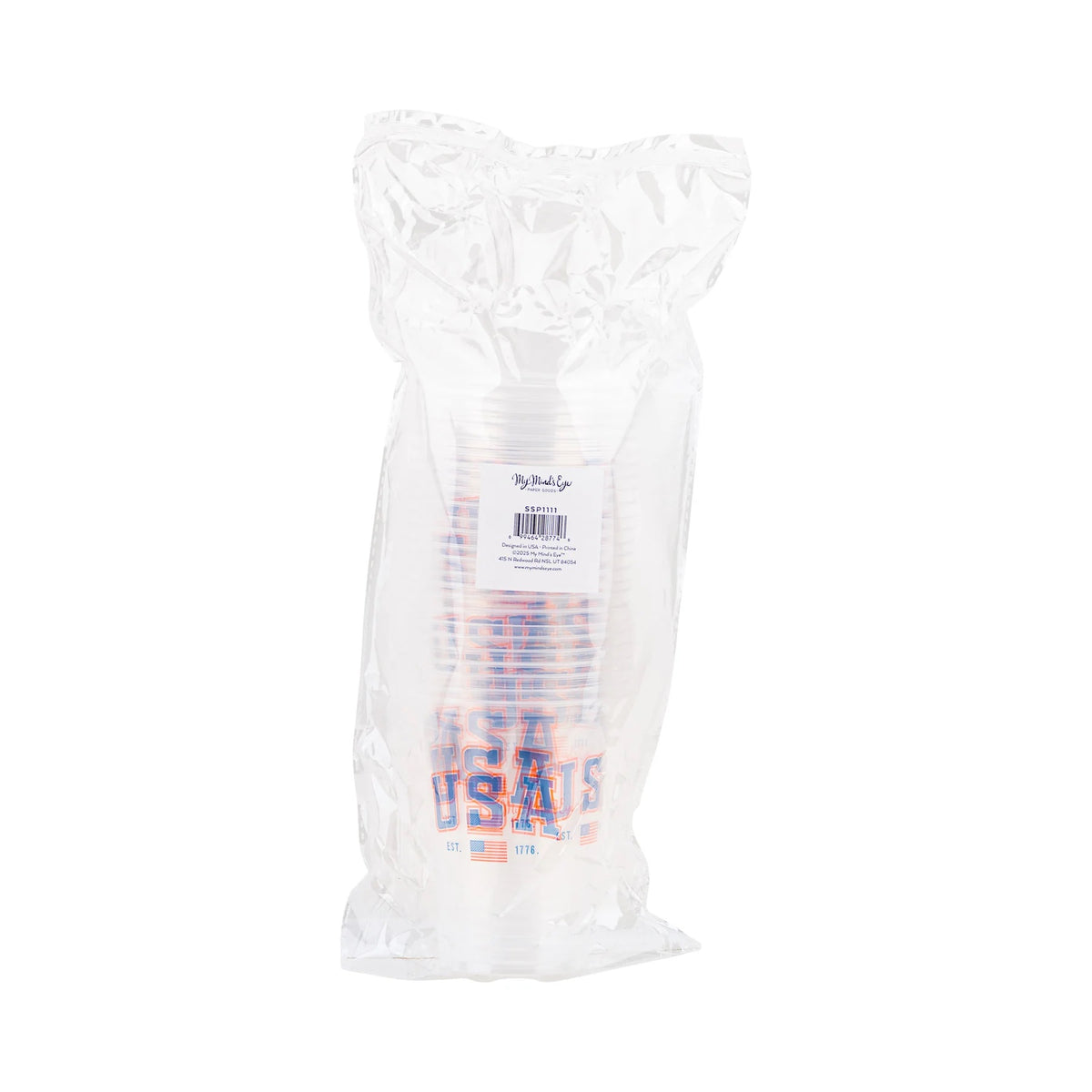 USA Clear Plastic Cups, 24ct | Memorial Day Cups, American Flag Cups, Patriotic Paper Cups, July 4th Party Cups, Red White and Blue Cups