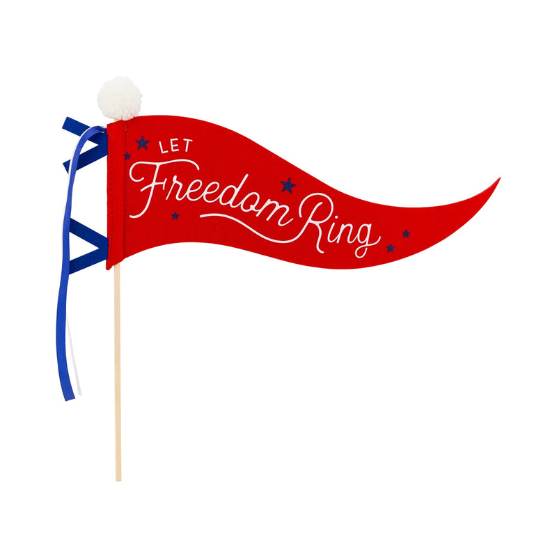 Let Freedom Ring Felt Pennant Banner | July 4th Flag, 4th of July Party, 4th of July Party Decor, Party Wand, 4th of July Gift Basket
