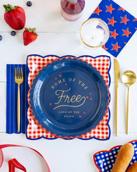 Home of the Free 9" Paper Plates, 8ct | Patriotic Plates, July 4th Paper Plates, 4th of July Party Supplies, Paper Dinner Plates, Patriotic