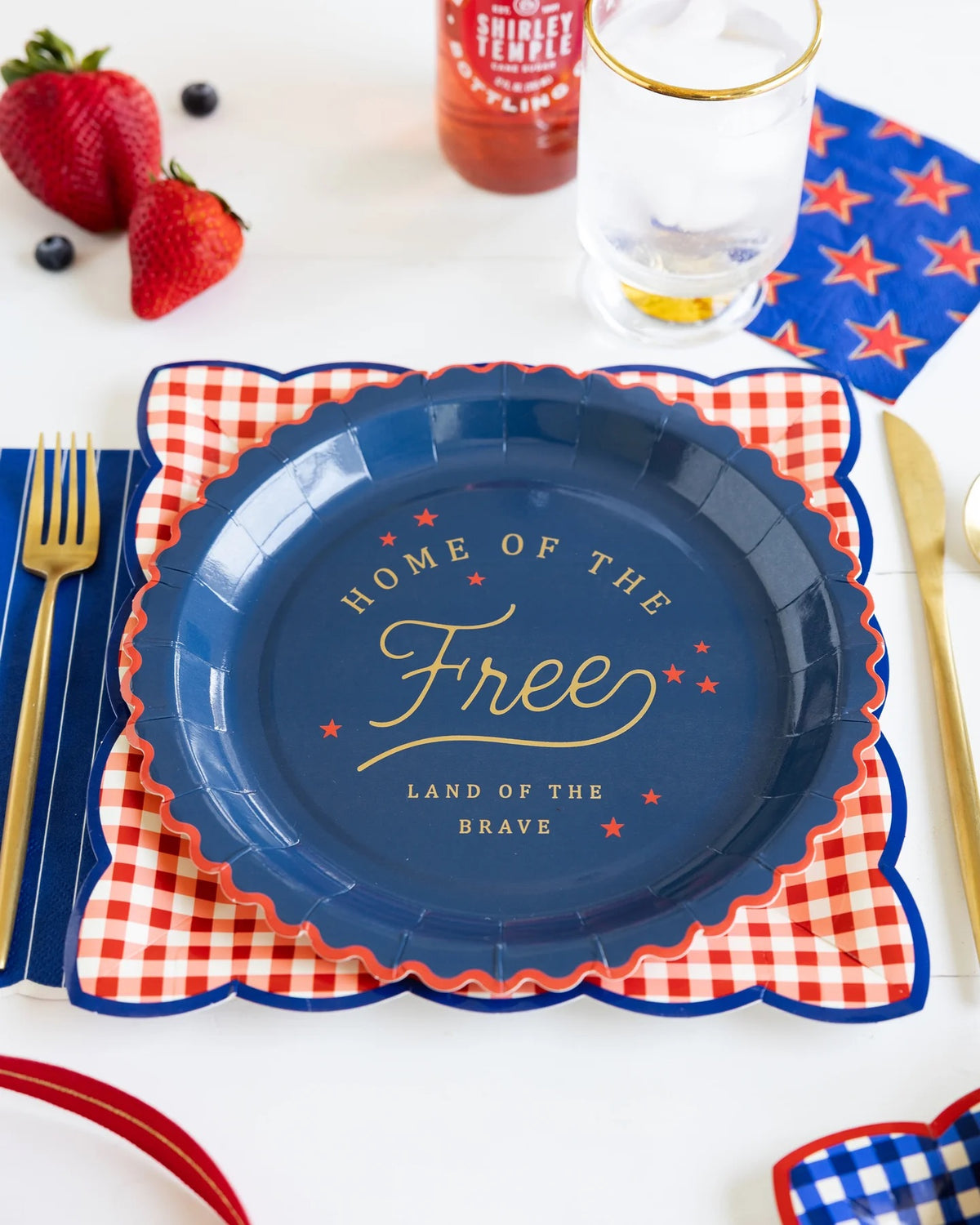 Home of the Free 9" Paper Plates, 8ct | Patriotic Plates, July 4th Paper Plates, 4th of July Party Supplies, Paper Dinner Plates, Patriotic