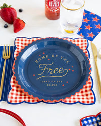 Home of the Free 9" Paper Plates, 8ct | Patriotic Plates, July 4th Paper Plates, 4th of July Party Supplies, Paper Dinner Plates, Patriotic
