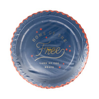 Home of the Free 9" Paper Plates, 8ct | Patriotic Plates, July 4th Paper Plates, 4th of July Party Supplies, Paper Dinner Plates, Patriotic