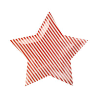 Striped Star Shaped Paper Plates, 8ct | Patriotic Plates, July 4th Paper Plates, 4th of July Party Supplies, Paper Dinner Plates, Patriotic