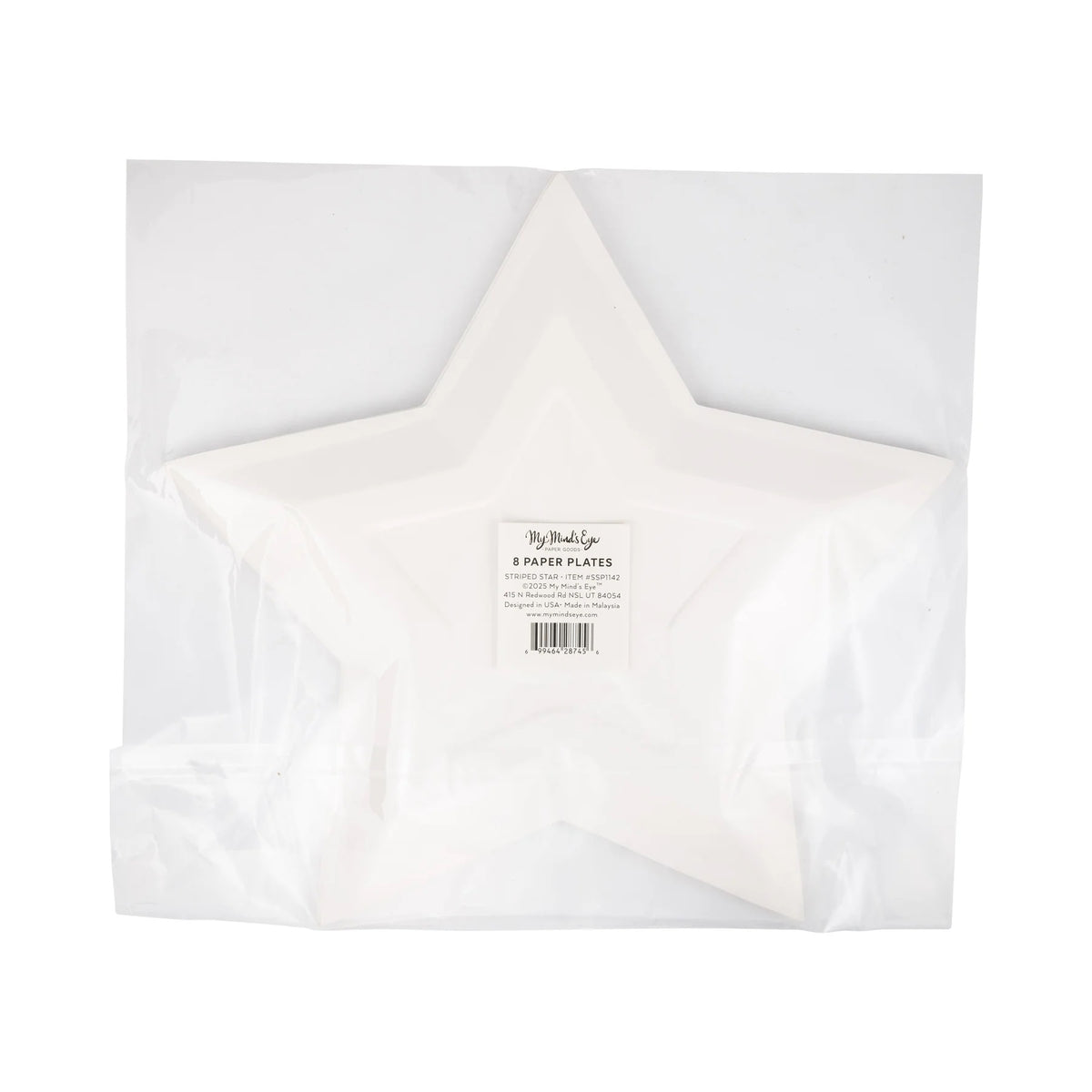 Striped Star Shaped Paper Plates, 8ct | Patriotic Plates, July 4th Paper Plates, 4th of July Party Supplies, Paper Dinner Plates, Patriotic