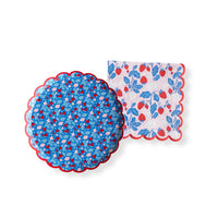 Blue Strawberry Paper Plates