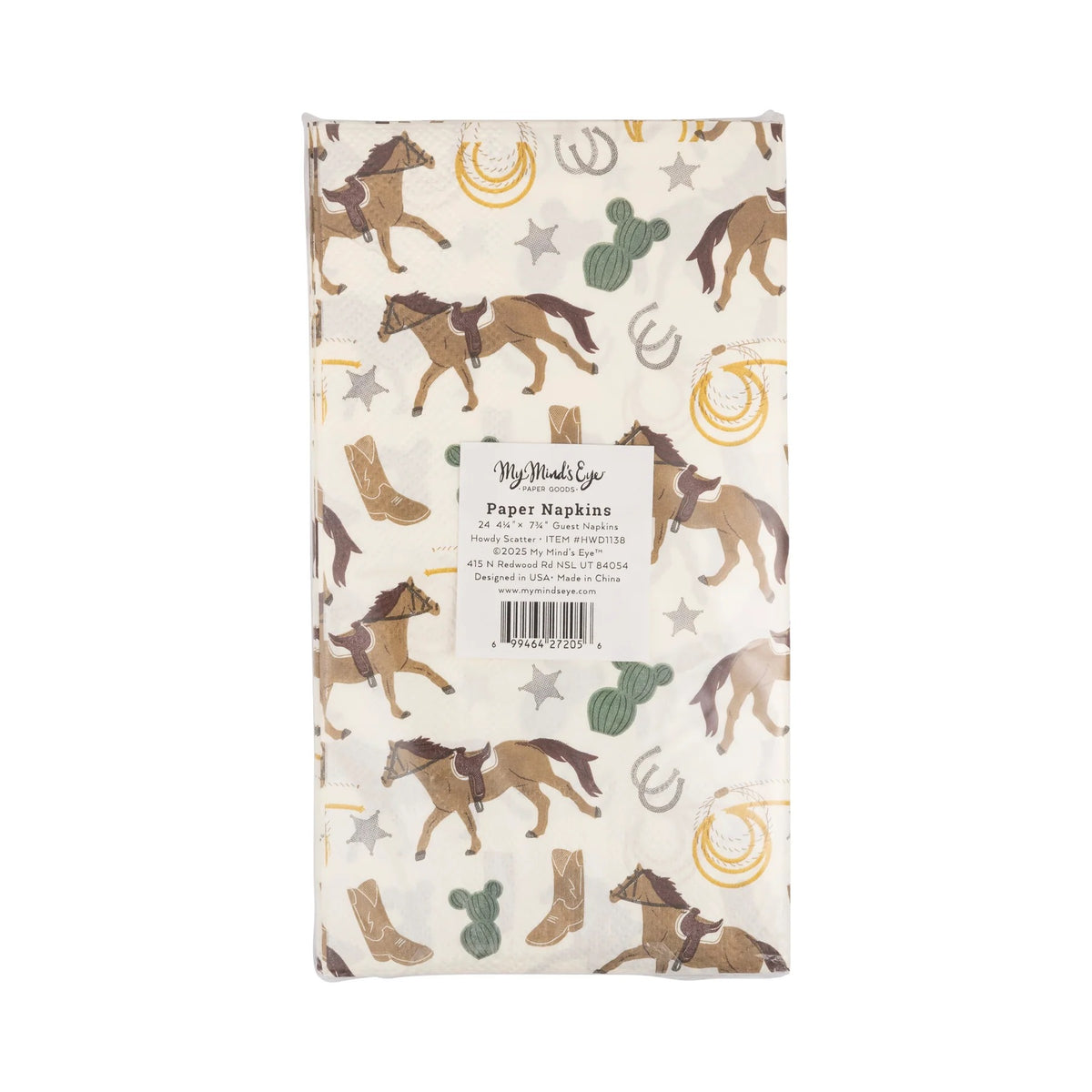 Western Scatter Paper Napkins, 24ct | Wild West Birthday, Western Party Supplies, Cowgirl Baby Shower Cowboy Party Decor, First Rodeo