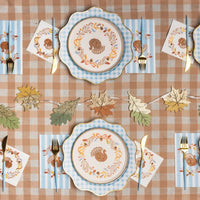 Elegant Sky Blue Gingham Baby Shower Plates