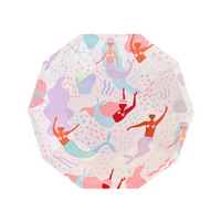 Under the Sea Small Plate shown against a white background, highlighting the detailed mermaid and shell designs.