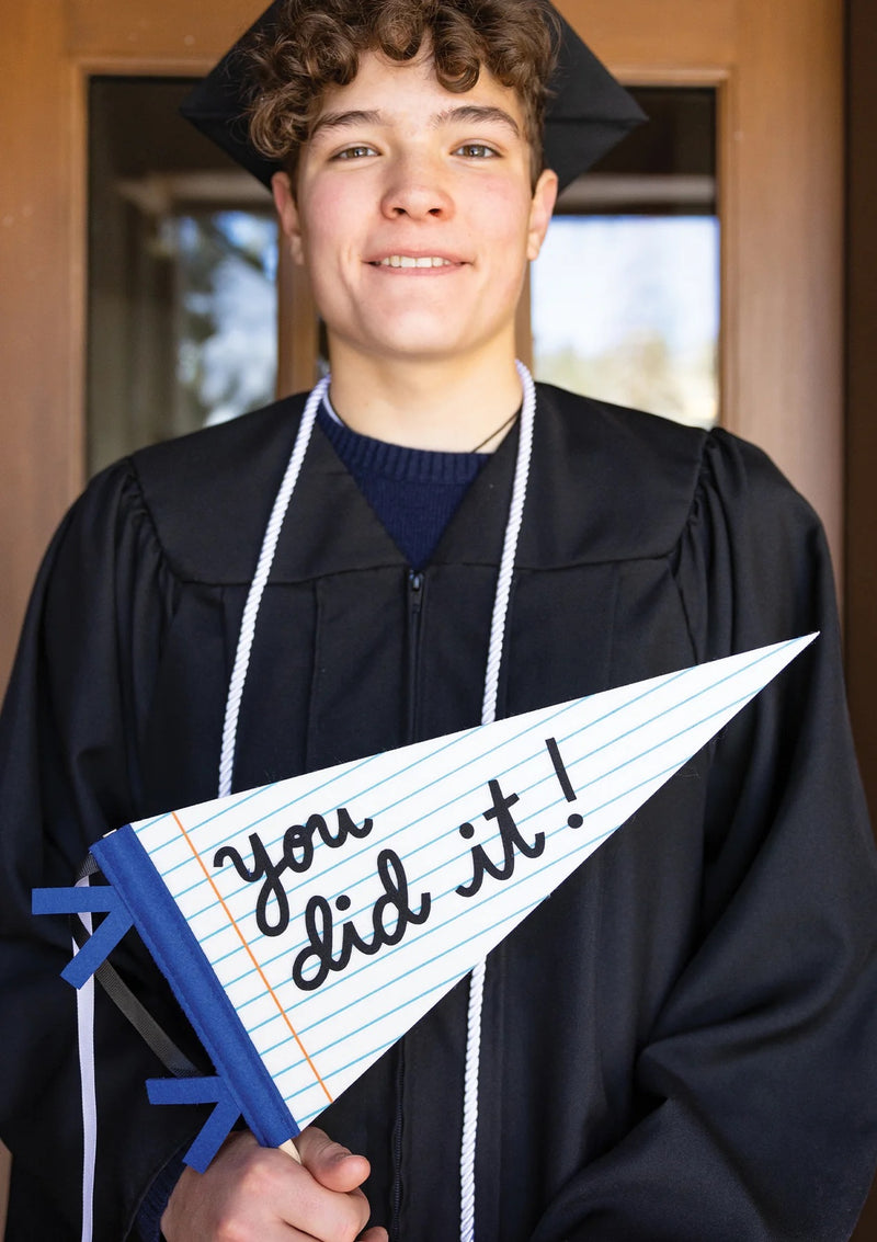 You Did It Felt Pennant | Graduation Flag, Graduation Party, Graduation Centerpiece, Grad Party Decor, Graduation Photo Prop