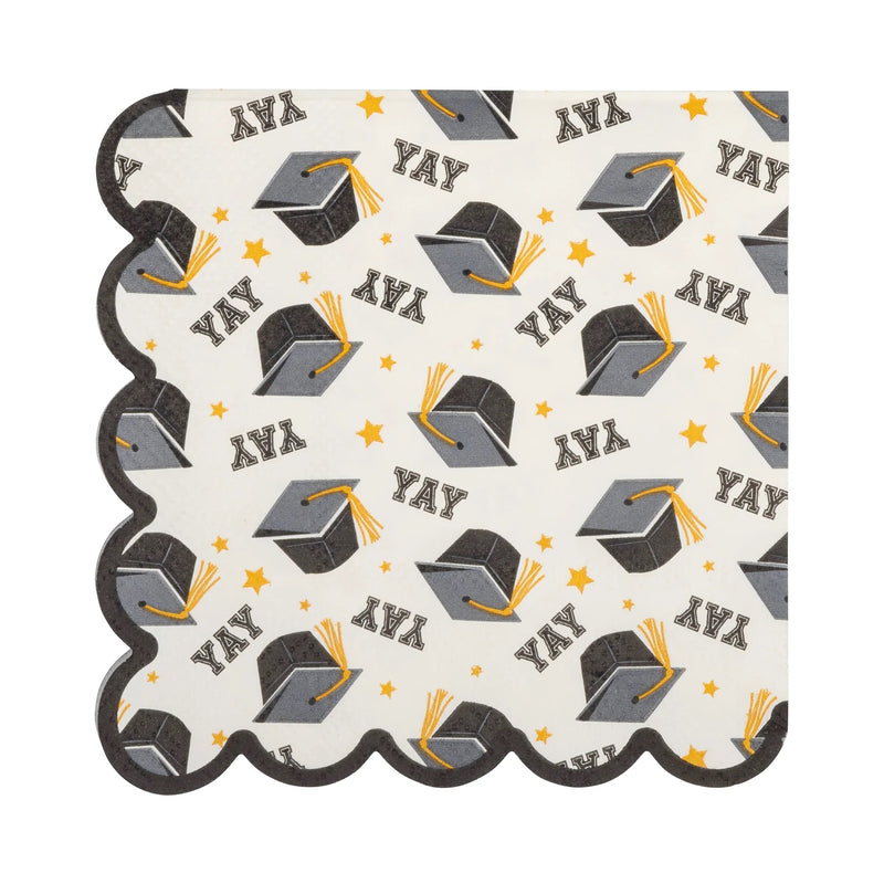Yay Graduation Cap Pattern Paper Napkin, 18ct | Graduation Party | Graduation Napkins | Grad Party Decor | Graduation Decor | Grad Napkins
