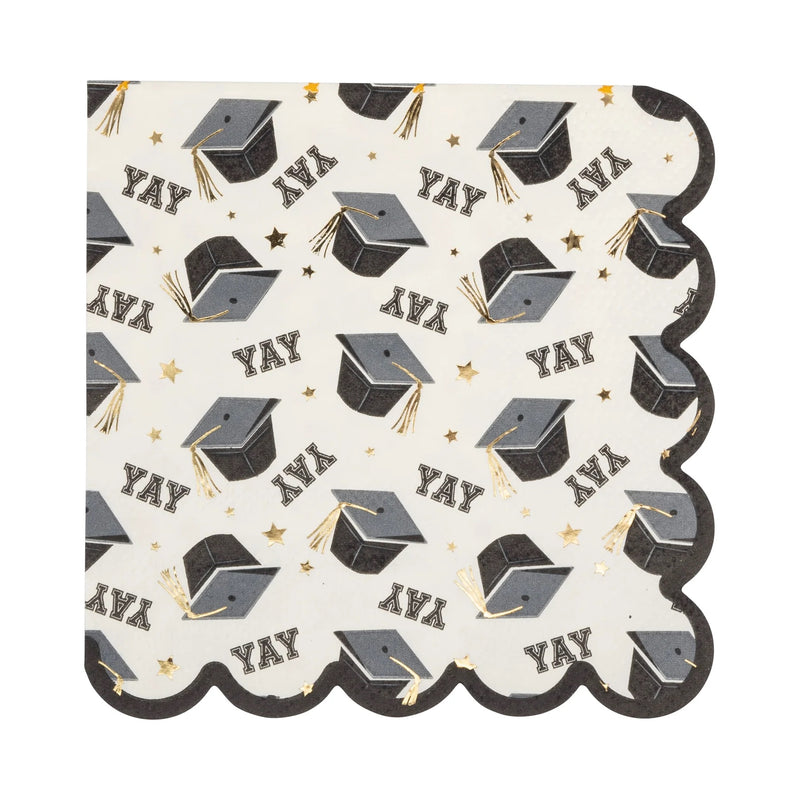 Yay Graduation Cap Pattern Paper Napkin, 18ct | Graduation Party | Graduation Napkins | Grad Party Decor | Graduation Decor | Grad Napkins